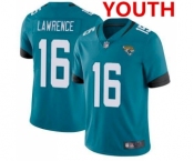 Youth Jacksonville Jaguars #16 Trevor Lawrence 2021 Teal Vapor Untouchable Limited Stitched Jersey