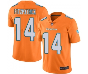 Youth Miami Dolphins #14 Ryan Fitzpatrick Limited Orange Rush Vapor Untouchable Football Jersey