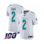 Youth Miami Dolphins #2 Matt Haack White Vapor Untouchable Limited Player 100th Season Football Jersey