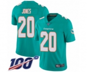 Youth Miami Dolphins #20 Reshad Jones Aqua Green Team Color Vapor Untouchable Limited Player 100th Season Football Jersey