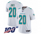 Youth Miami Dolphins #20 Reshad Jones White Vapor Untouchable Limited Player 100th Season Football Jersey