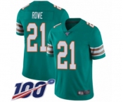 Youth Miami Dolphins #21 Eric Rowe Aqua Green Alternate Vapor Untouchable Limited Player 100th Season Football Jersey