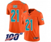 Youth Miami Dolphins #21 Eric Rowe Limited Orange Inverted Legend 100th Season Football Jersey