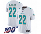 Youth Miami Dolphins #22 T.J. McDonald White Vapor Untouchable Limited Player 100th Season Football Jersey