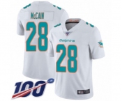 Youth Miami Dolphins #28 Bobby McCain White Vapor Untouchable Limited Player 100th Season Football Jersey