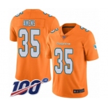 Youth Miami Dolphins #35 Walt Aikens Limited Orange Rush Vapor Untouchable 100th Season Football Jersey