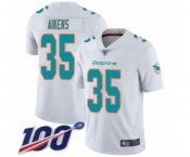 Youth Miami Dolphins #35 Walt Aikens White Vapor Untouchable Limited Player 100th Season Football Jersey