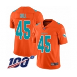 Youth Miami Dolphins #45 Mike Hull Limited Orange Inverted Legend 100th Season Football Jersey