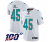 Youth Miami Dolphins #45 Mike Hull White Vapor Untouchable Limited Player 100th Season Football Jersey