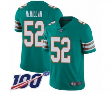 Youth Miami Dolphins #52 Raekwon McMillan Aqua Green Alternate Vapor Untouchable Limited Player 100th Season Football Jersey