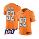 Youth Miami Dolphins #52 Raekwon McMillan Limited Orange Rush Vapor Untouchable 100th Season Football Jersey