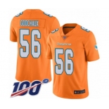 Youth Miami Dolphins #56 Davon Godchaux Limited Orange Rush Vapor Untouchable 100th Season Football Jersey