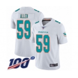 Youth Miami Dolphins #59 Chase Allen White Vapor Untouchable Limited Player 100th Season Football Jersey