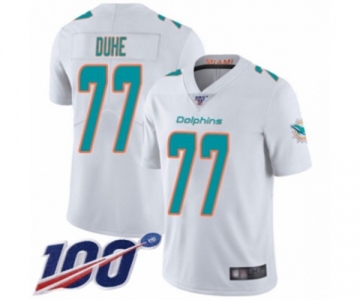 Youth Miami Dolphins #77 Adam Joseph Duhe White Vapor Untouchable Limited Player 100th Season Football Jersey