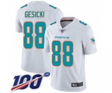 Youth Miami Dolphins #88 Mike Gesicki White Vapor Untouchable Limited Player 100th Season Football Jersey