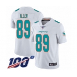 Youth Miami Dolphins #89 Dwayne Allen White Vapor Untouchable Limited Player 100th Season Football Jersey