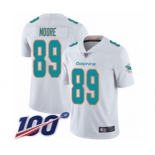 Youth Miami Dolphins #89 Nat Moore White Vapor Untouchable Limited Player 100th Season Football Jersey