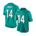 Youth Nike Miami Dolphins #14 Jarvis Landry Aqua Green Team Color NFL Jersey