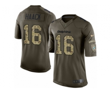 Youth Nike Miami Dolphins #16 Matt Haack Limited Green Salute to Service NFL Jersey