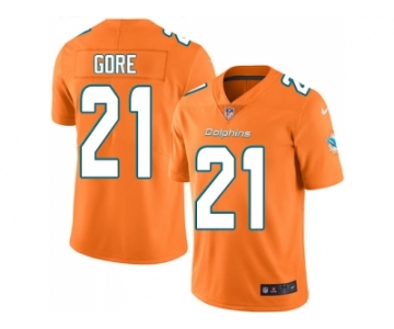 Youth Nike Miami Dolphins #21 Frank Gore Orange Stitched NFL Limited Rush Jersey