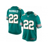 Youth Nike Miami Dolphins #22 T.J. McDonald Limited Aqua Green Alternate NFL Jersey