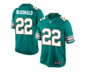 Youth Nike Miami Dolphins #22 T.J. McDonald Limited Aqua Green Alternate NFL Jersey