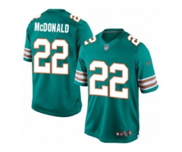 Youth Nike Miami Dolphins #22 T.J. McDonald Limited Aqua Green Alternate NFL Jersey