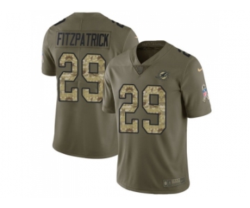 Youth Nike Miami Dolphins #29 Minkah Fitzpatrick Olive Camo Stitched NFL Limited 2017 Salute to Service Jersey