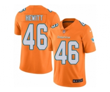 Youth Nike Miami Dolphins #46 Neville Hewitt Limited Orange Rush NFL Jersey