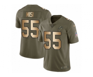 Youth Nike Miami Dolphins #55 Koa Misi Limited Olive Gold 2017 Salute to Service NFL Jersey