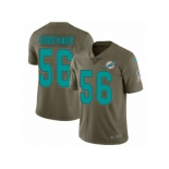 Youth Nike Miami Dolphins #56 Davon Godchaux Limited Olive 2017 Salute to Service NFL Jersey