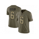 Youth Nike Miami Dolphins #6 Jay Cutler Limited Olive Camo 2017 Salute to Service NFL Jersey