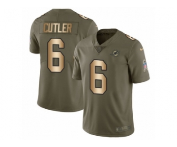 Youth Nike Miami Dolphins #6 Jay Cutler Limited Olive Gold 2017 Salute to Service NFL Jersey