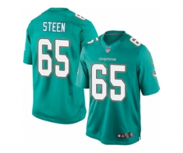 Youth Nike Miami Dolphins #65 Anthony Steen Limited Aqua Green Team Color NFL Jersey