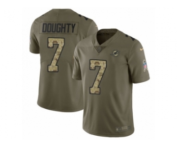 Youth Nike Miami Dolphins #7 Brandon Doughty Limited Olive Camo 2017 Salute to Service NFL Jersey