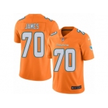 Youth Nike Miami Dolphins #70 Ja'Wuan James Limited Orange Rush NFL Jersey