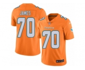 Youth Nike Miami Dolphins #70 Ja'Wuan James Limited Orange Rush NFL Jersey