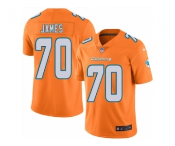 Youth Nike Miami Dolphins #70 Ja'Wuan James Limited Orange Rush NFL Jersey