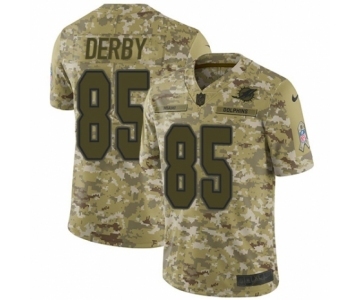 Youth Nike Miami Dolphins #85 A.J. Derby Limited Camo 2018 Salute to Service NFL Jersey