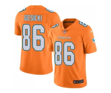 Youth Nike Miami Dolphins #86 Mike Gesicki Orange Stitched NFL Limited Rush Jersey