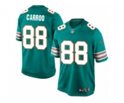 Youth Nike Miami Dolphins #88 Leonte Carroo Limited Aqua Green Alternate NFL Jersey