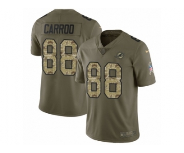 Youth Nike Miami Dolphins #88 Leonte Carroo Limited Olive Camo 2017 Salute to Service NFL Jersey