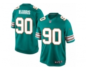 Youth Nike Miami Dolphins #90 Charles Harris Limited Aqua Green Alternate NFL Jersey