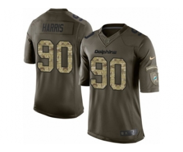 Youth Nike Miami Dolphins #90 Charles Harris Limited Green Salute to Service NFL Jersey