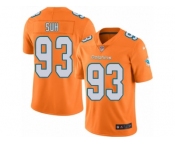 Youth Nike Miami Dolphins #93 Ndamukong Suh Limited Orange Rush NFL Jersey