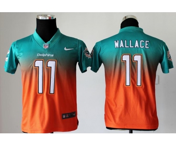 nike youth nfl jerseys miami dolphins #11 wallace green-orange[nike drift fashion][second version]