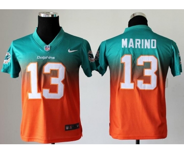 nike youth nfl jerseys miami dolphins #13 marino green-orange[nike drift fashion][second version]