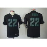 nike youth nfl jerseys miami dolphins #22 bush black[nike impact limited]