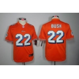 nike youth nfl jerseys miami dolphins #22 bush orange[nike limited]