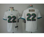 nike youth nfl jerseys miami dolphins #22 bush white[nike limited]